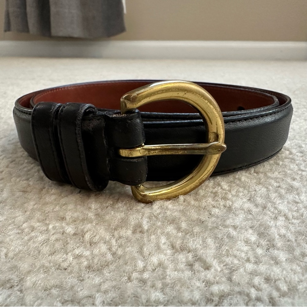 Coach black leather belt sz M